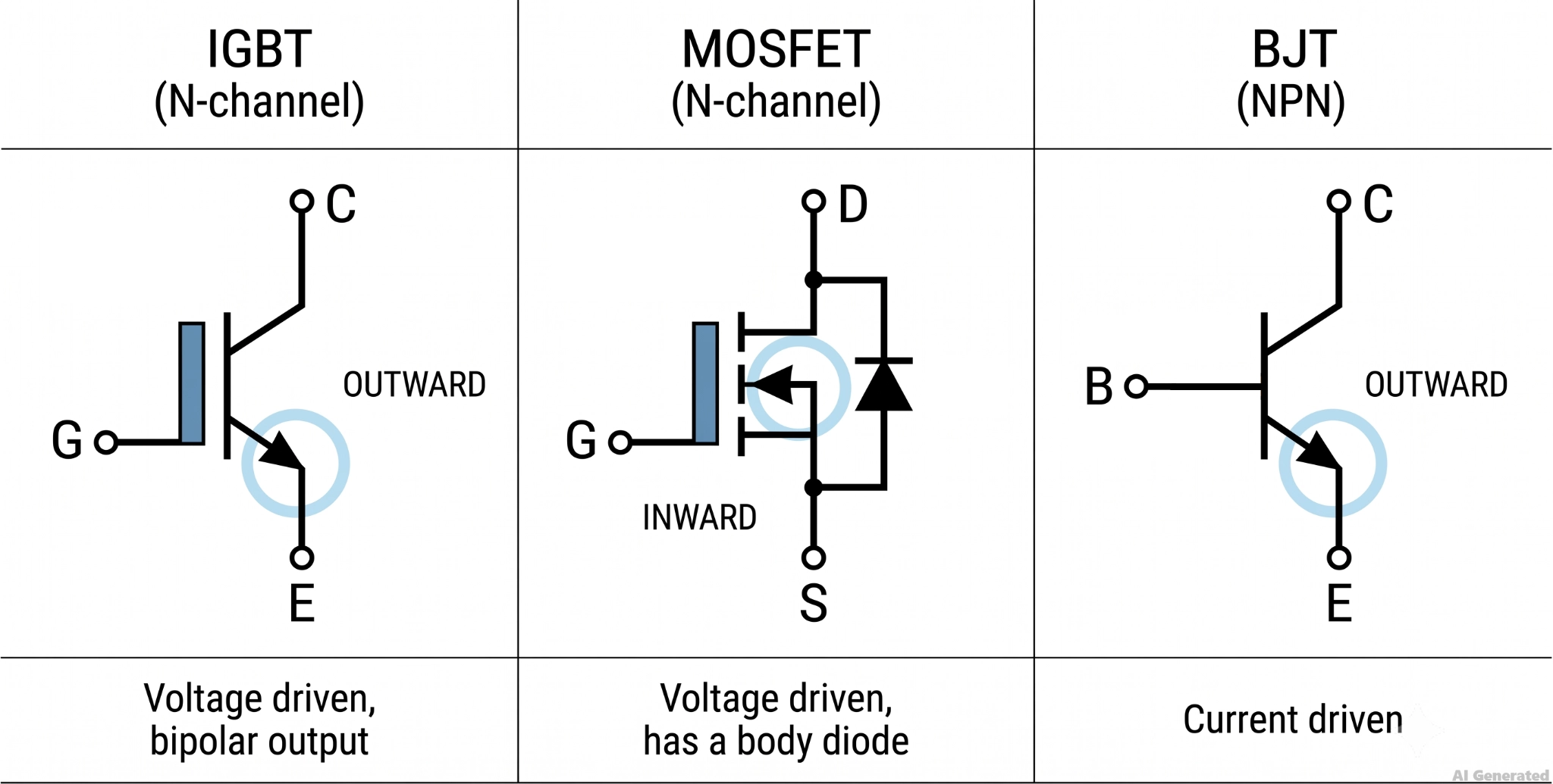 symbols for igbt mosfet and bjt