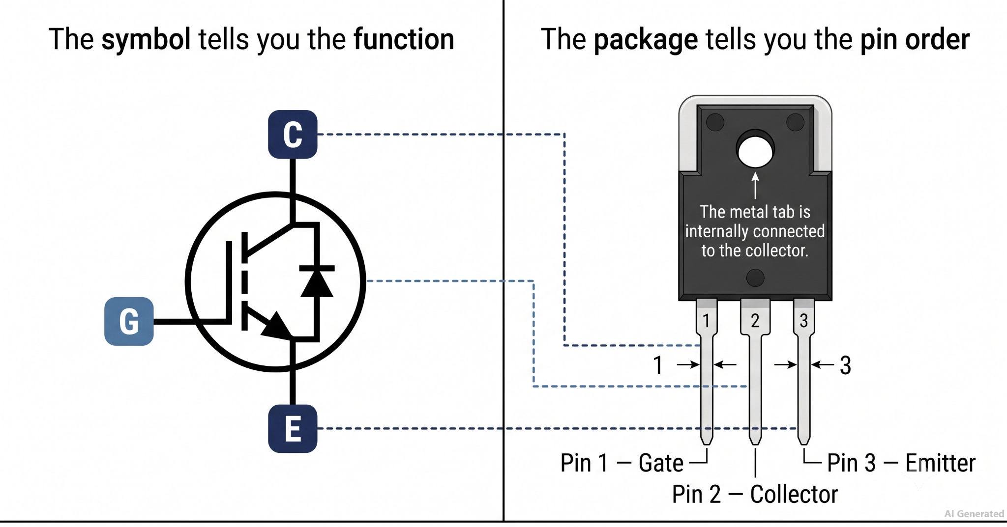 the n channel igbt symbol with g c and e labeled