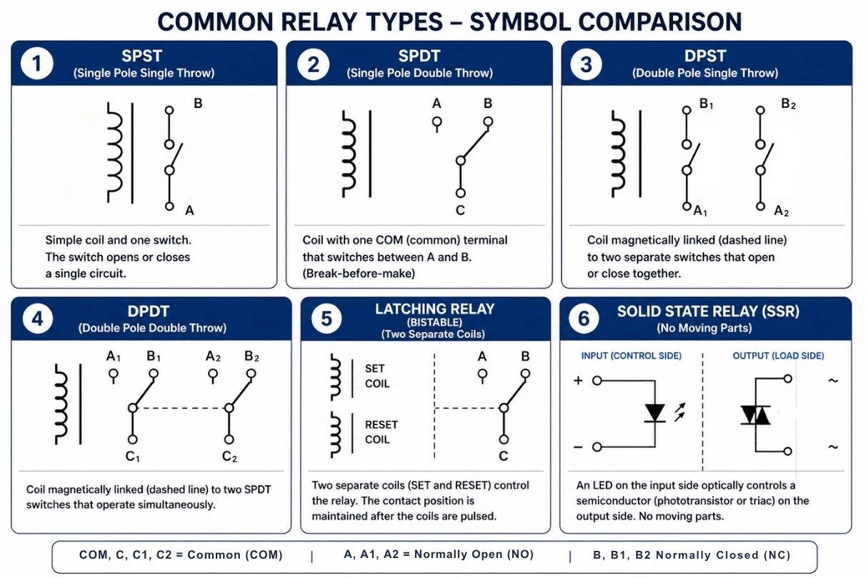 types of relay symbols