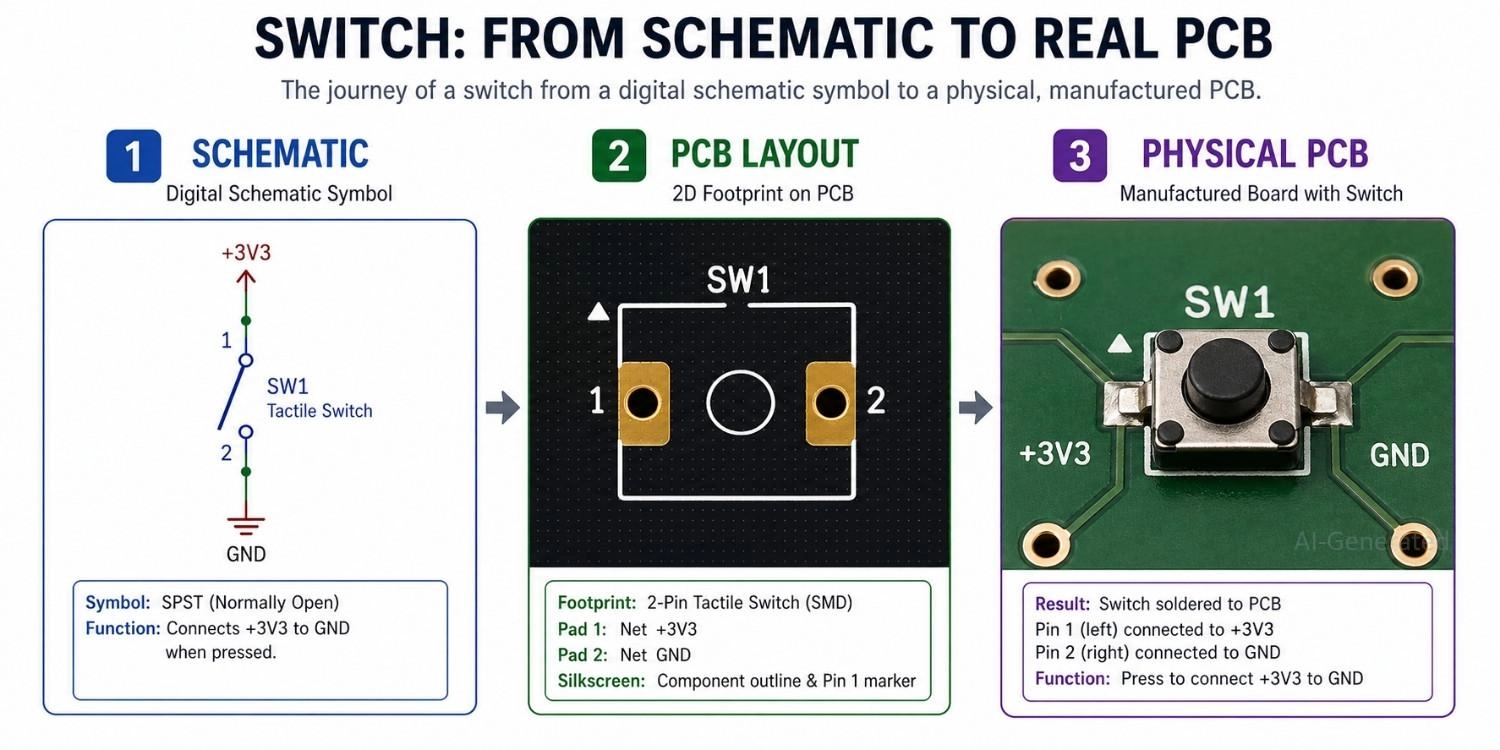 using switch symbols in pcb design