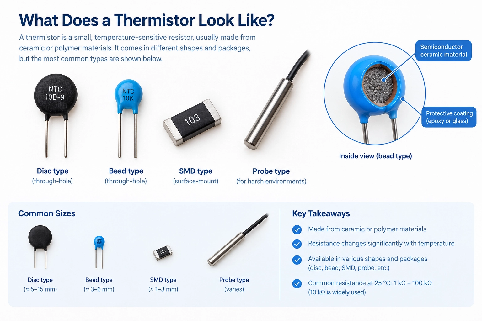what does a thermistor look like