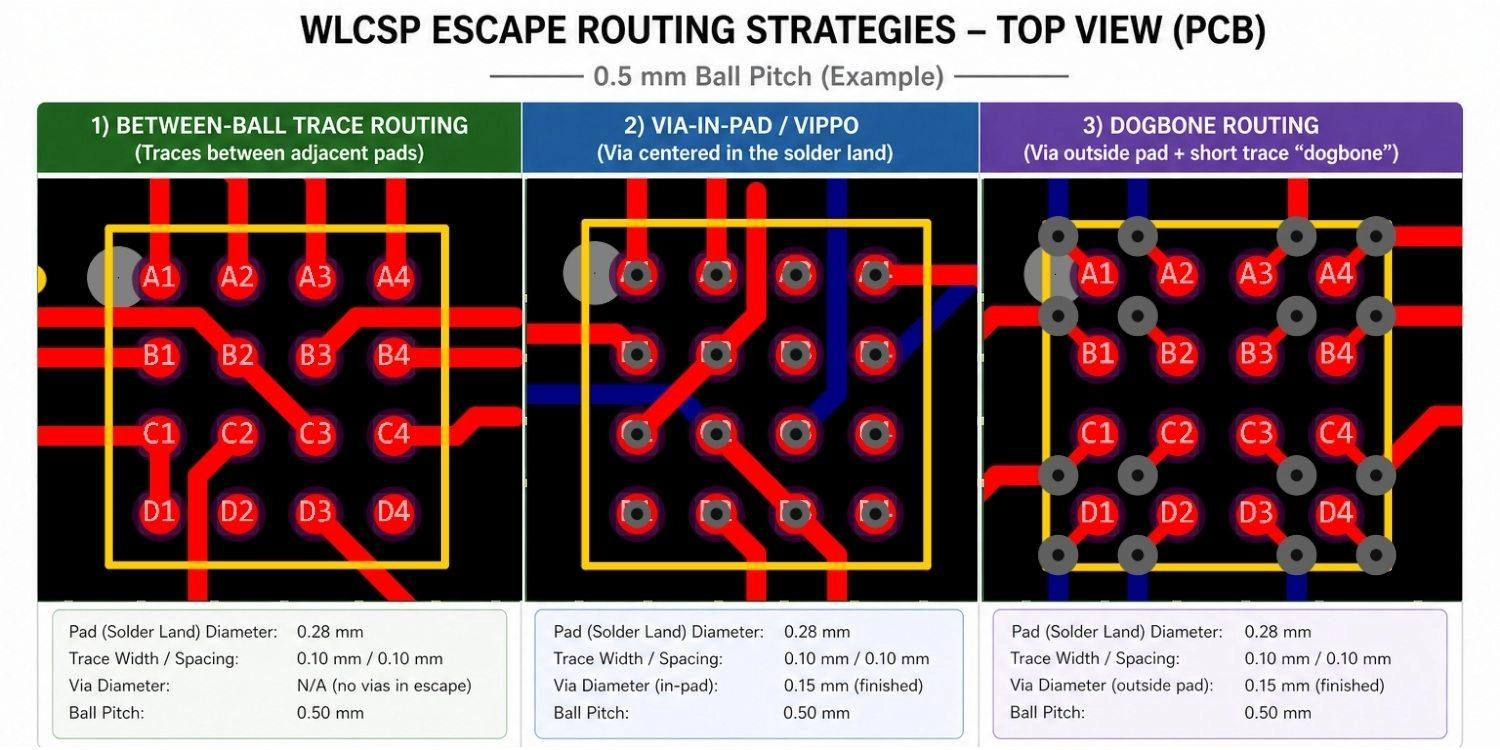 wlcsp escape routing strategies
