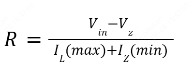 zener diode current limiting resistor formula