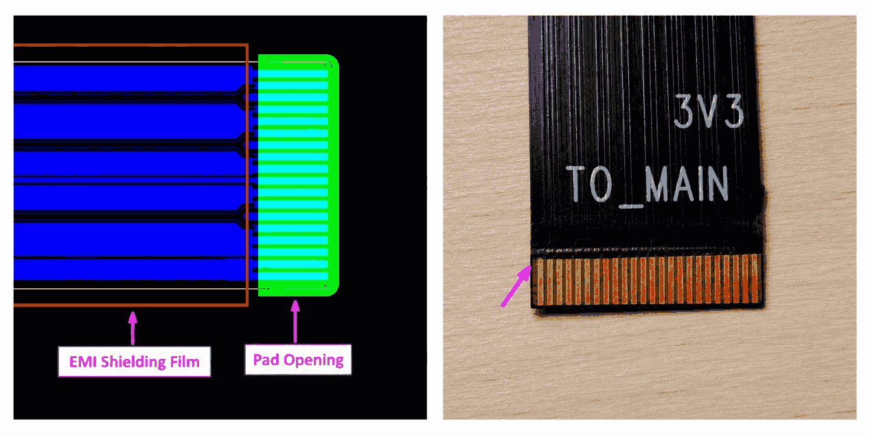 fpc stiffener to pad