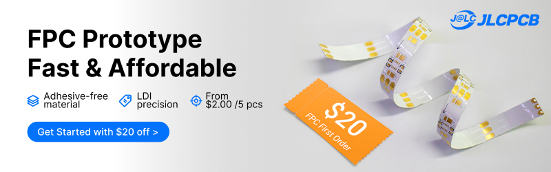 JLCPCB flexible PCB prototype starting at $2 with $20 off