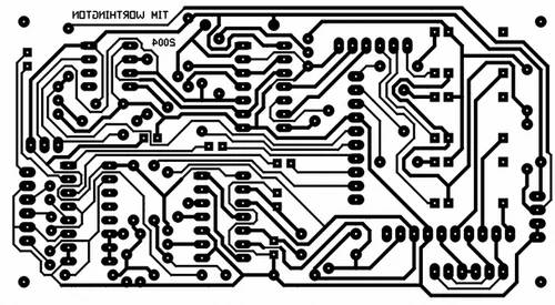 Black and white PCB drawing for fabrication mask
