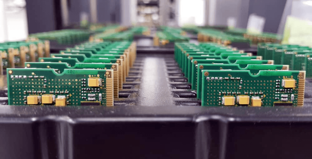 Production tray of printed circuit board drawing units