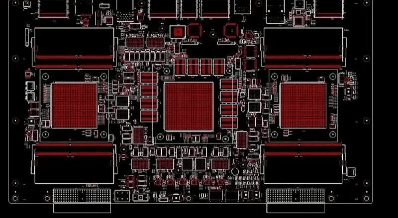 High-density PCB layout drawing for BGA components