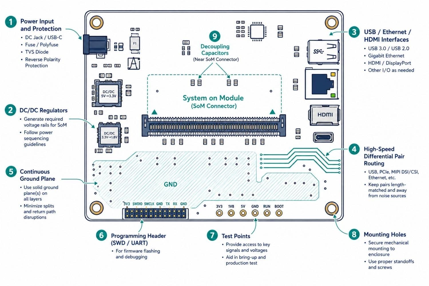 a system on module carrier board