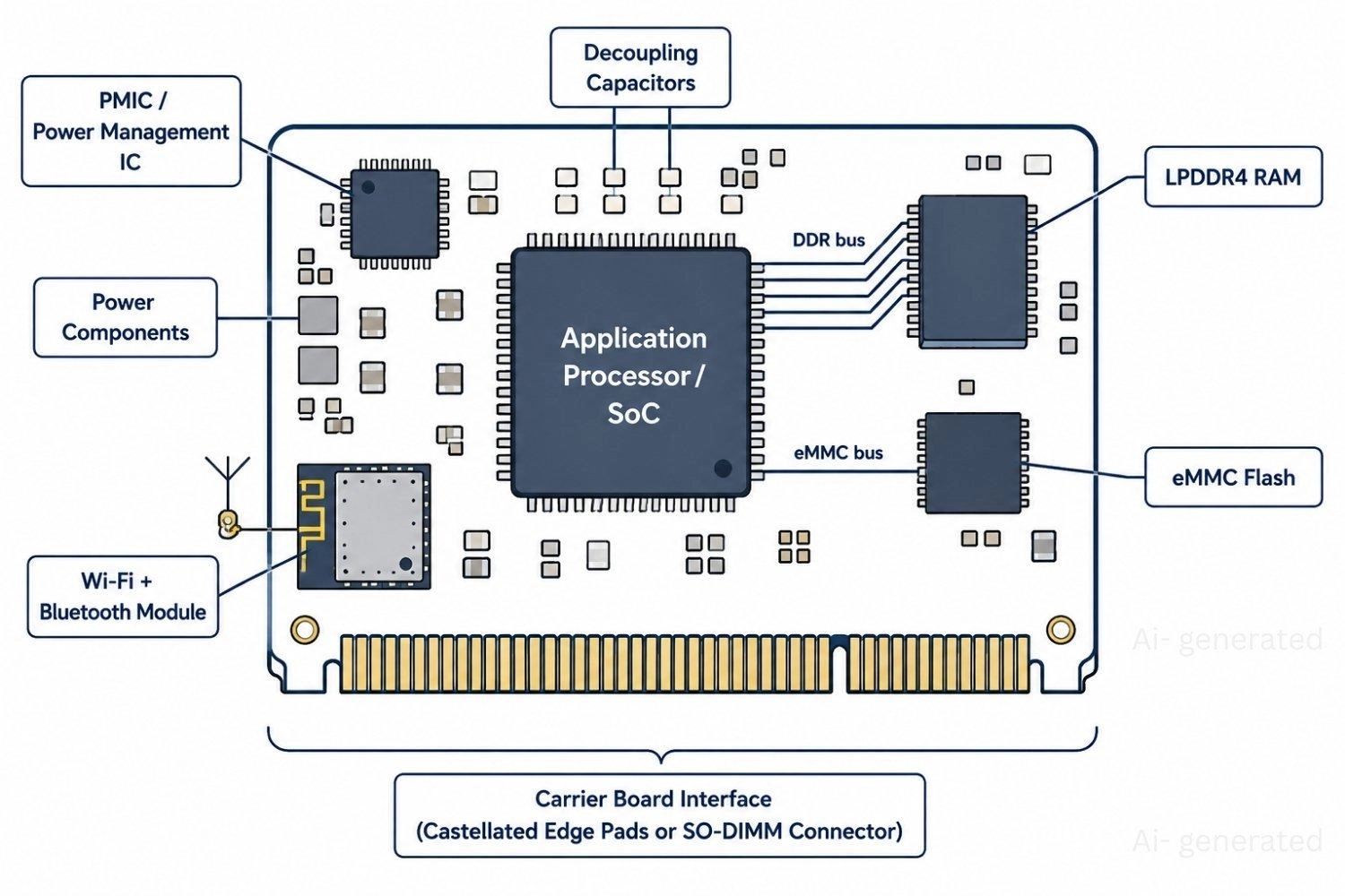 a system on module showing the application processor