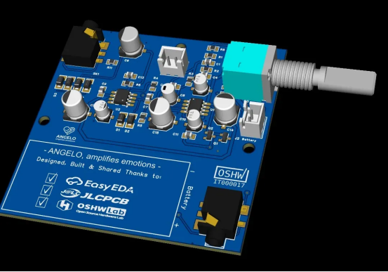 audio pcb 3d display diagram