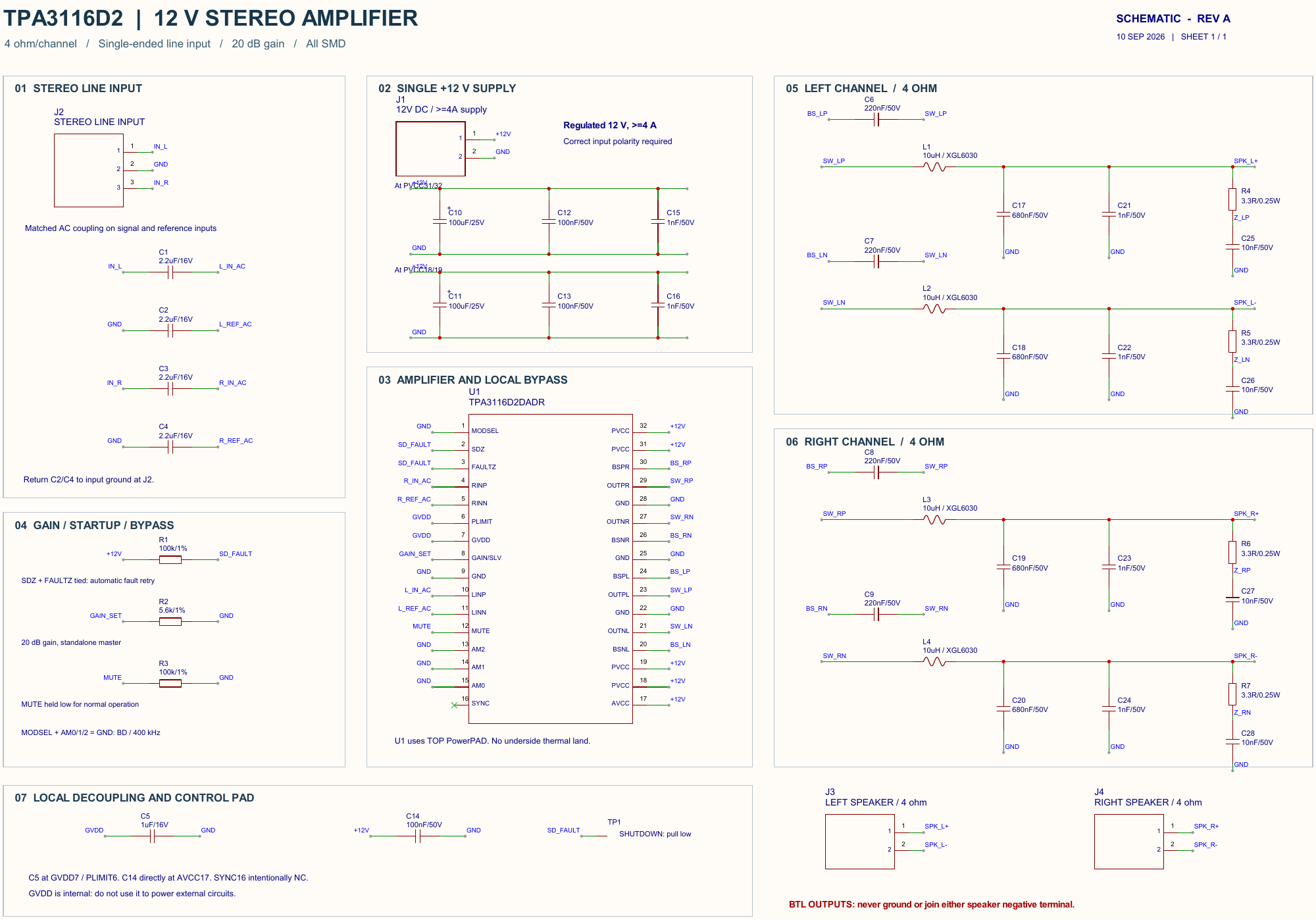 build a tpa3116d2 schematic with gpt 6 astra in easyeda pro