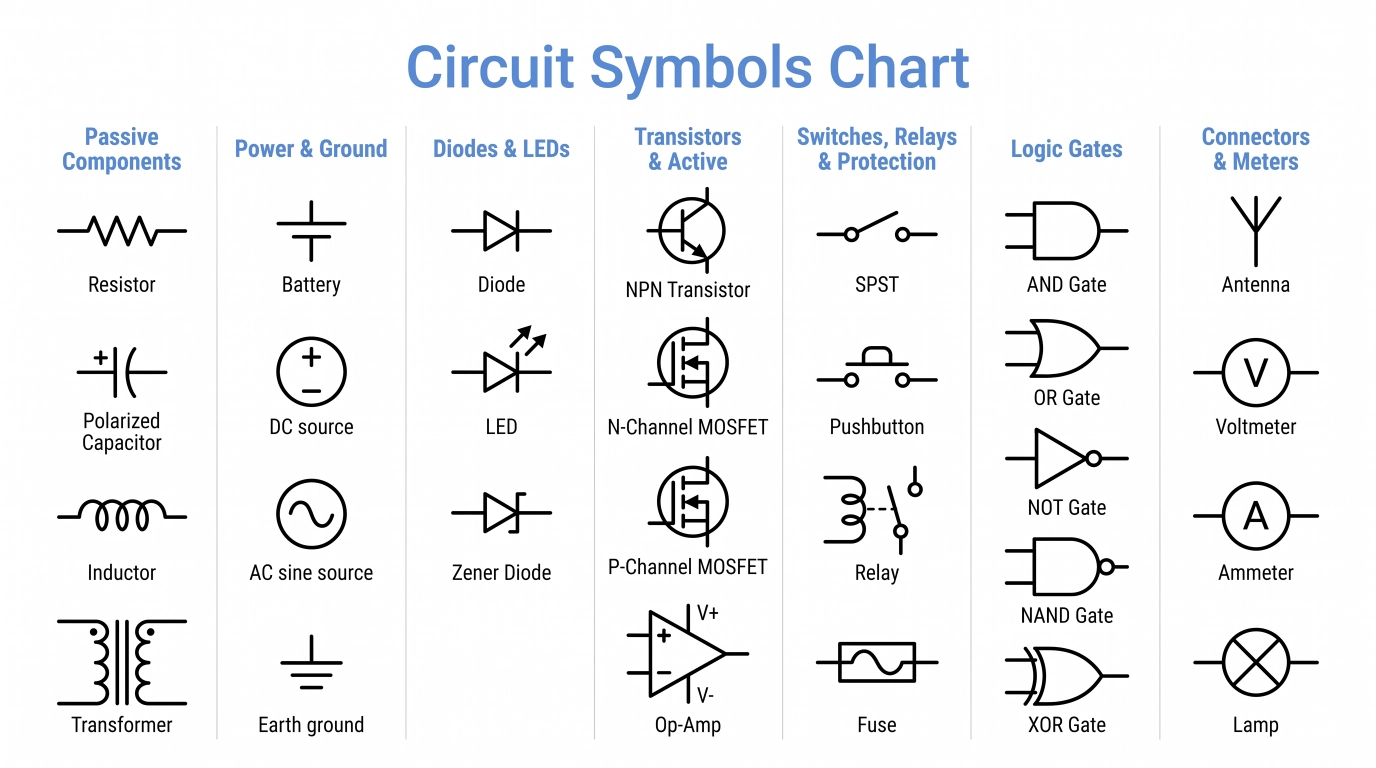 The Comprehensive Guide to Circuit Symbols: Key to Understanding Electrical and Electronic Diagrams