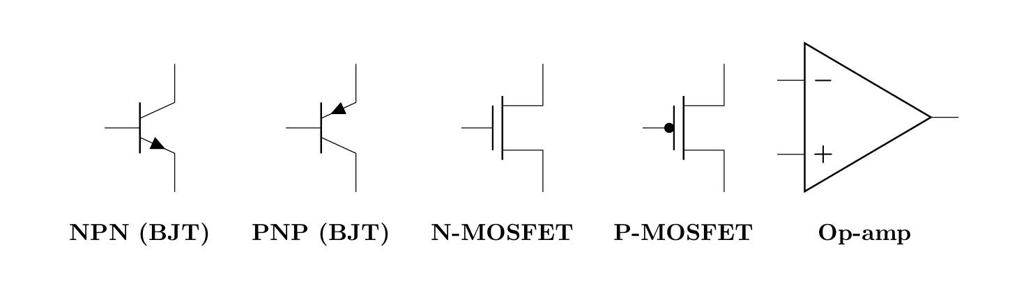 circuit symbols for active components