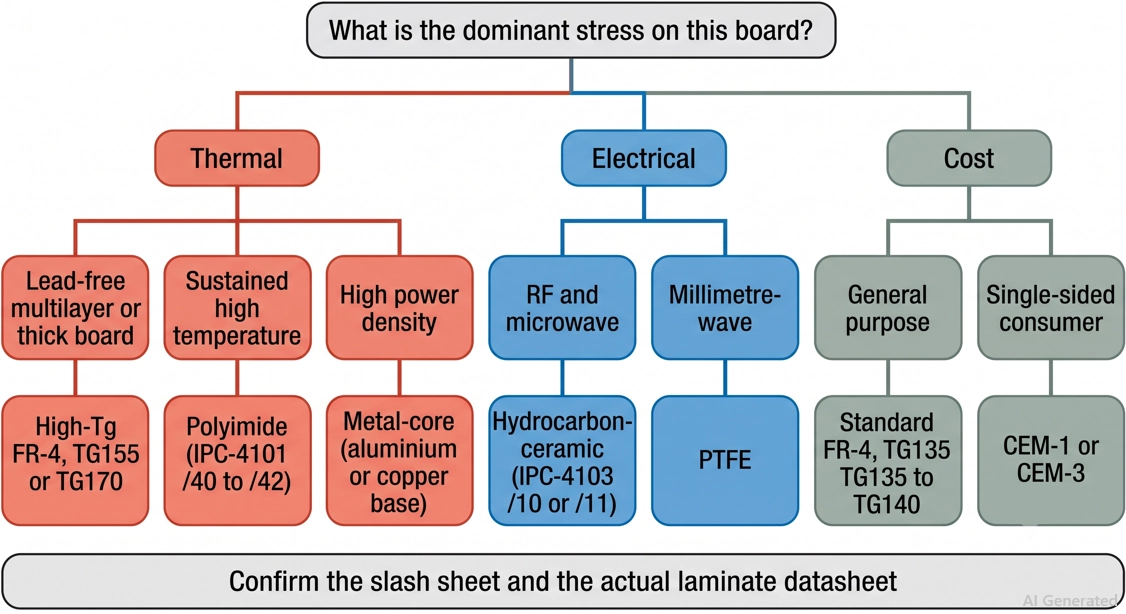 copper clad laminate selection decision tree