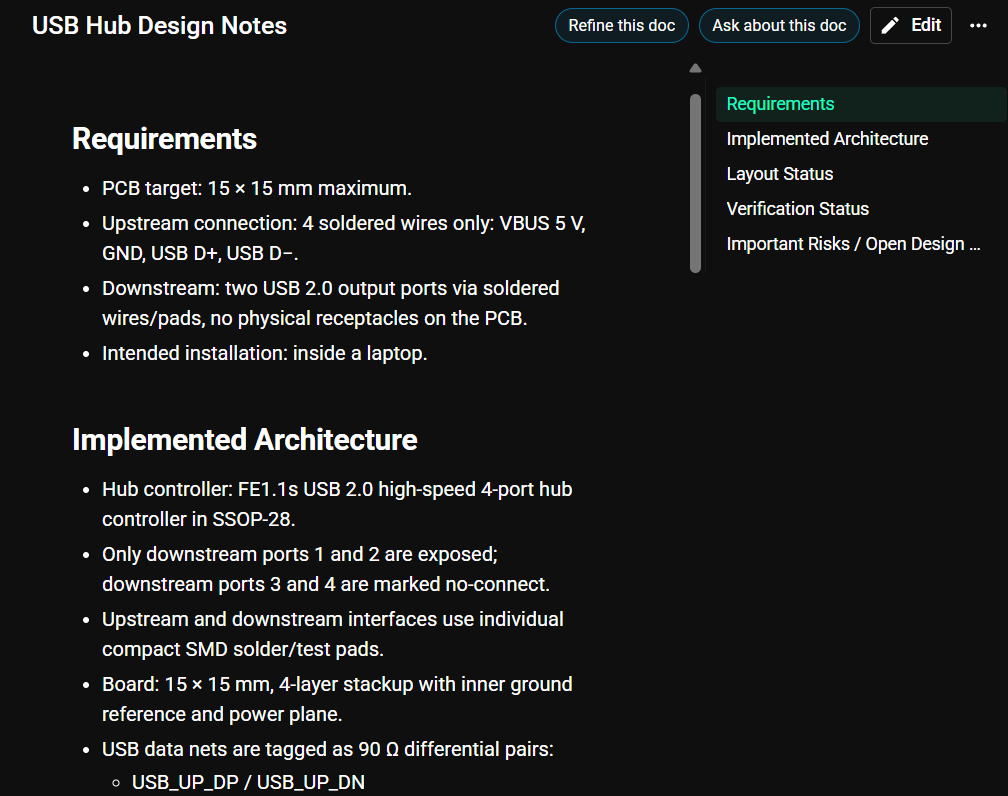 flux automatically created usb hub design notes document