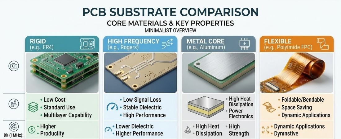 fr4 vs aluminum vs flex pcb photo