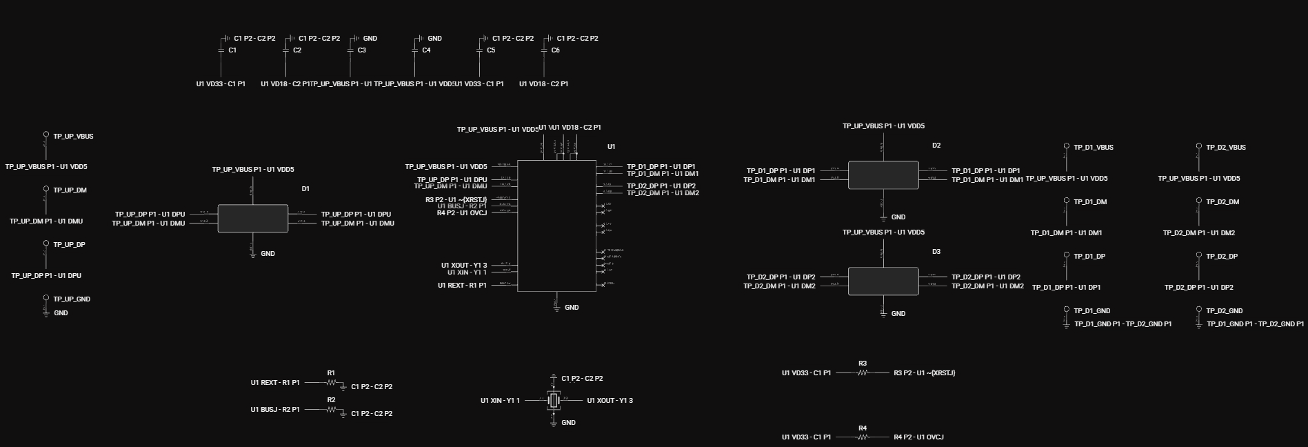 full schematic of usb hub in flux