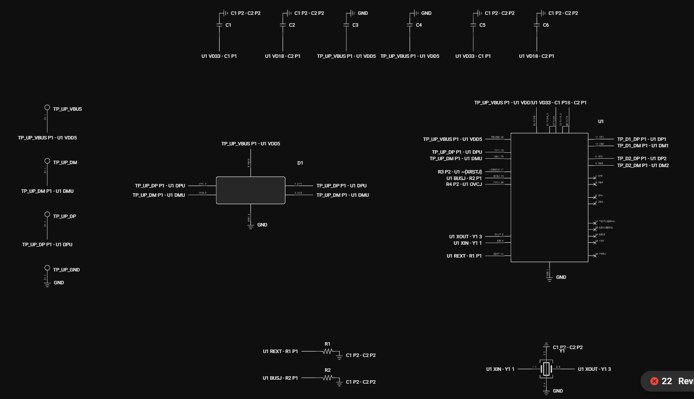input side schematic of usb hub in flux