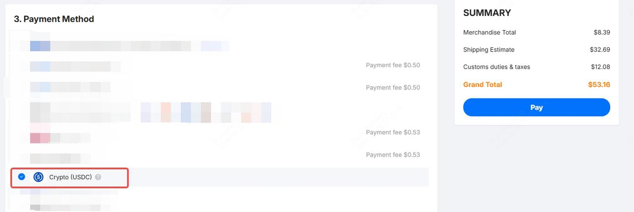 jlcpcb usdc payment showcase