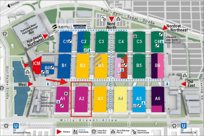 location map of electronica 2026 exhibition hall