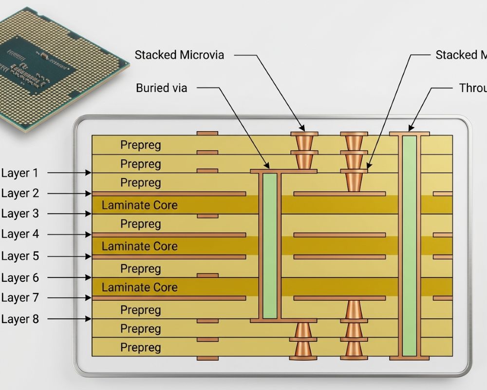 multilayer fr4 pcb structure diagram