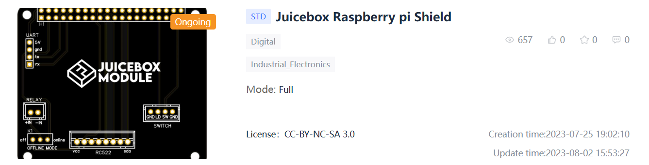 open source juicebox raspberry pi shield design