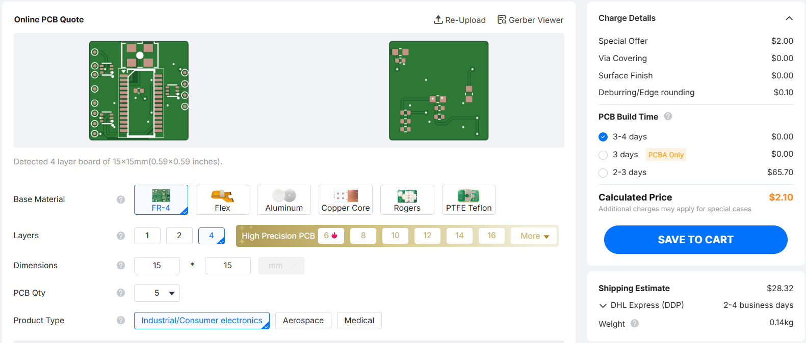 order the pcbs from jlcpcb