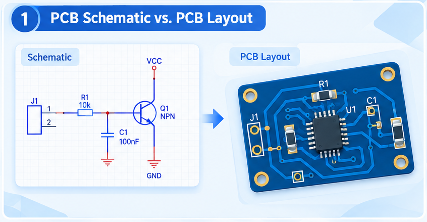 pcb schematic vs layout
