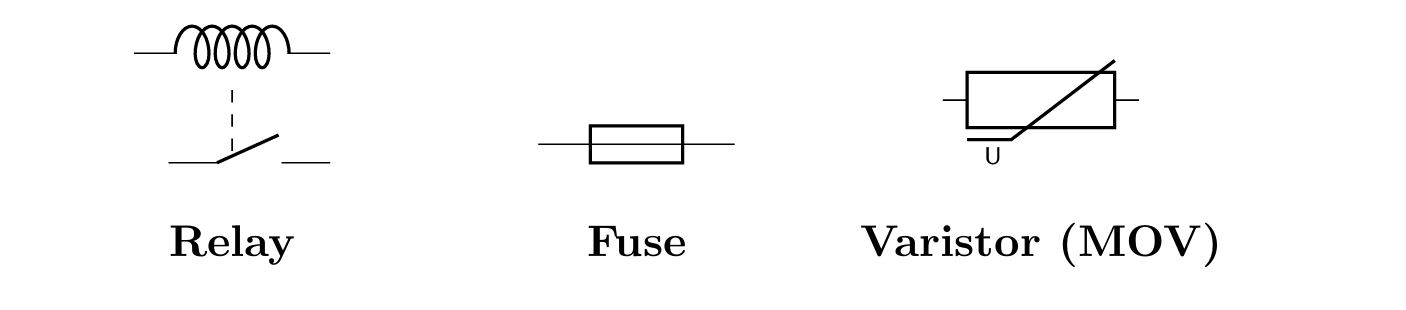 relay and protection symbols