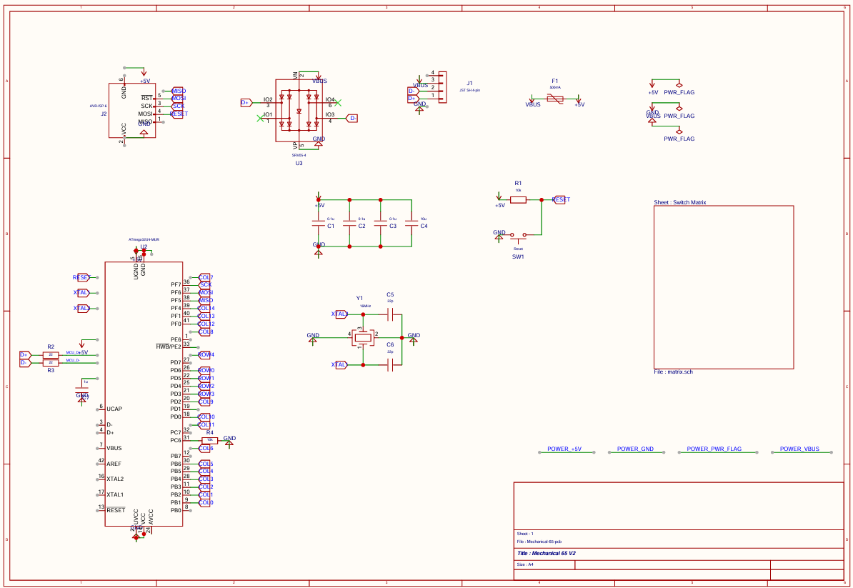 schematic sheet 1 contains the main microcontroller