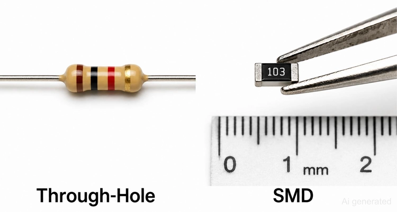 through hole resistor vs smd resistor