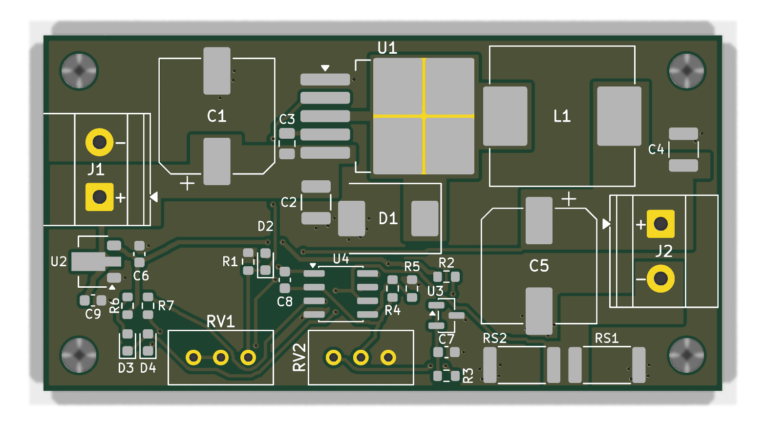 xl4015 buck converter pcb designed with claude in kicad 10