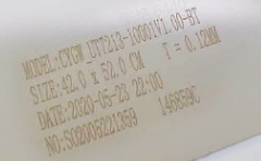 Laser-engraved default text on an SMT stencil