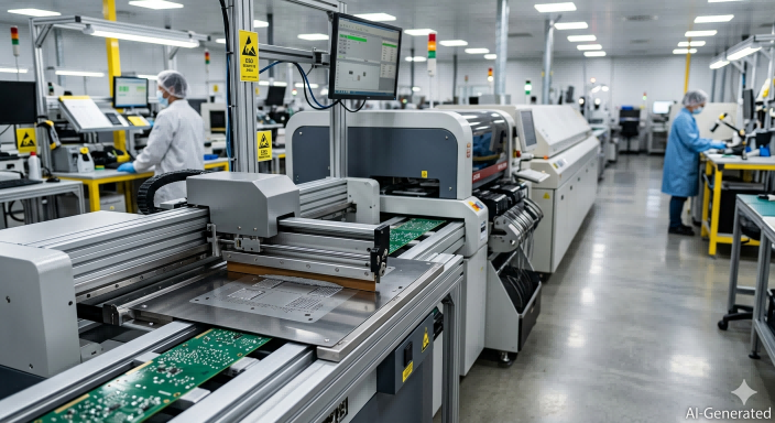 SMT stencil printing on PCB assembly line