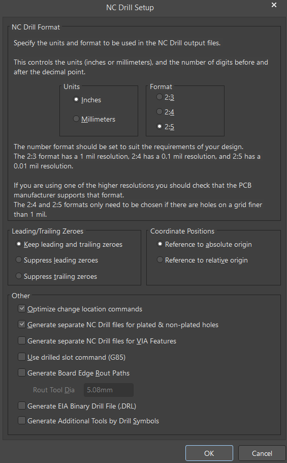 nc drill setup in altium