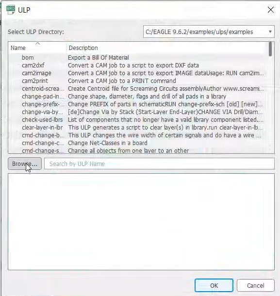 browse to your eagleulps directory in the ulp dialog