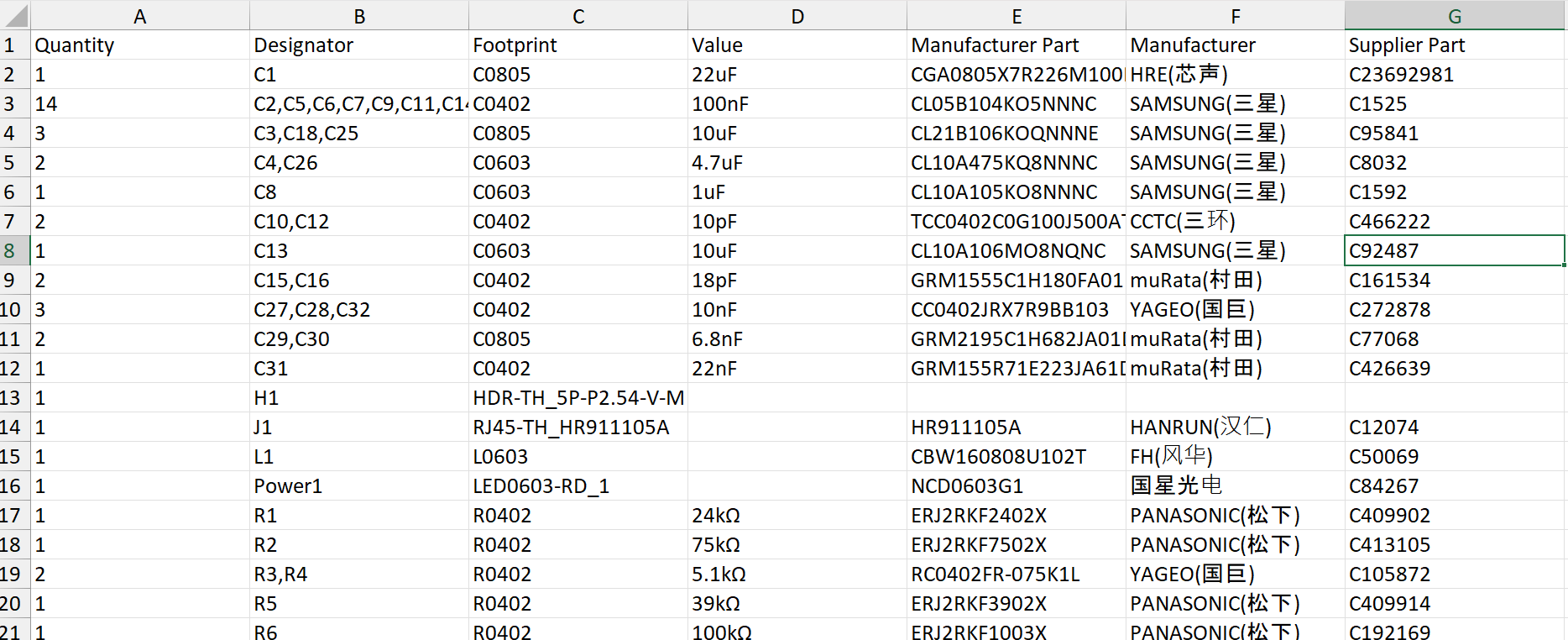 export bom files from easyeda pro 4