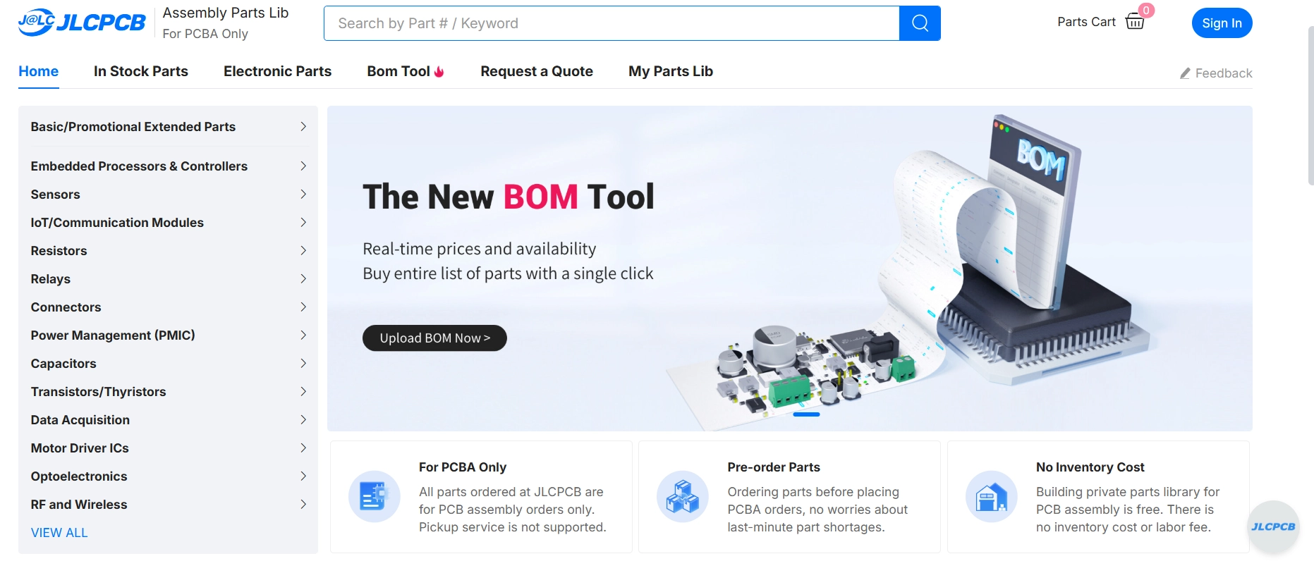 jlcpcb assembly parts library