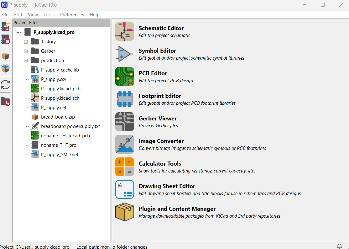 kicad 10 project manager