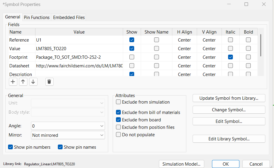 symbol properties add the lcsc part field value