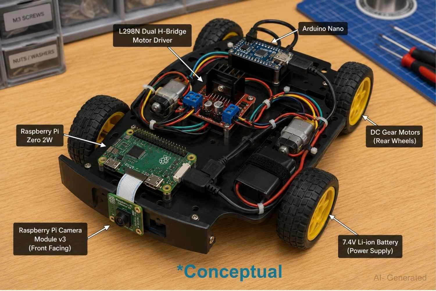 diy rc car chassis with an arduino nano