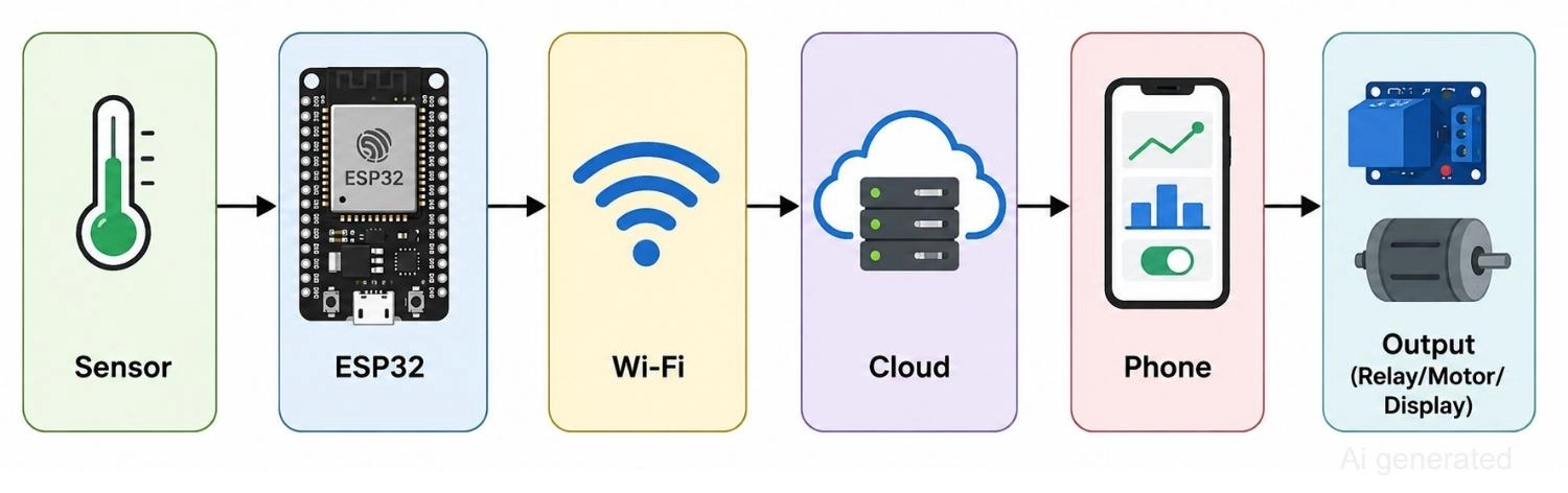esp32 iot sensor to cloud data loop