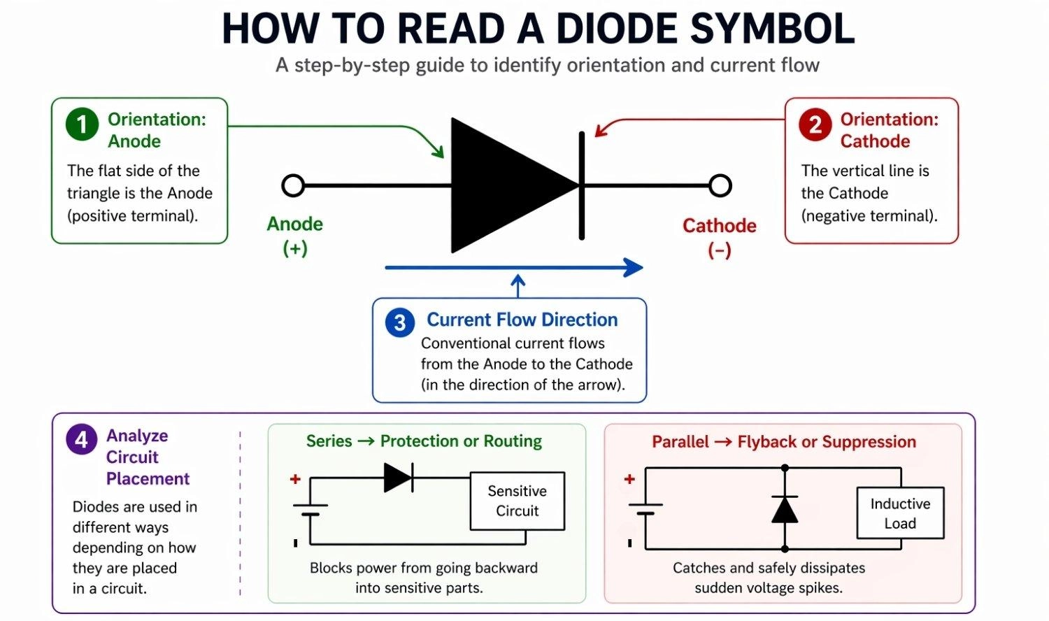 how to read a diode symbol
